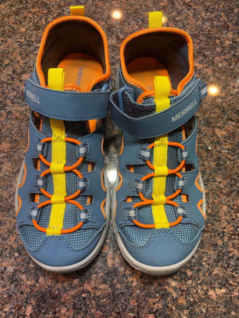 Merrell Kids Hydro Trekker Sandals Size 4M Navy / Orange Adjustable